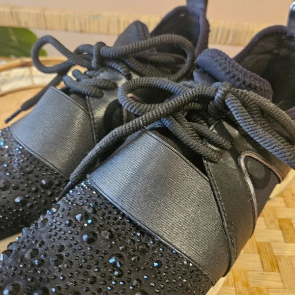 Carvela Lament Blingy Black Tennis Shoes - Picture 11 of 13